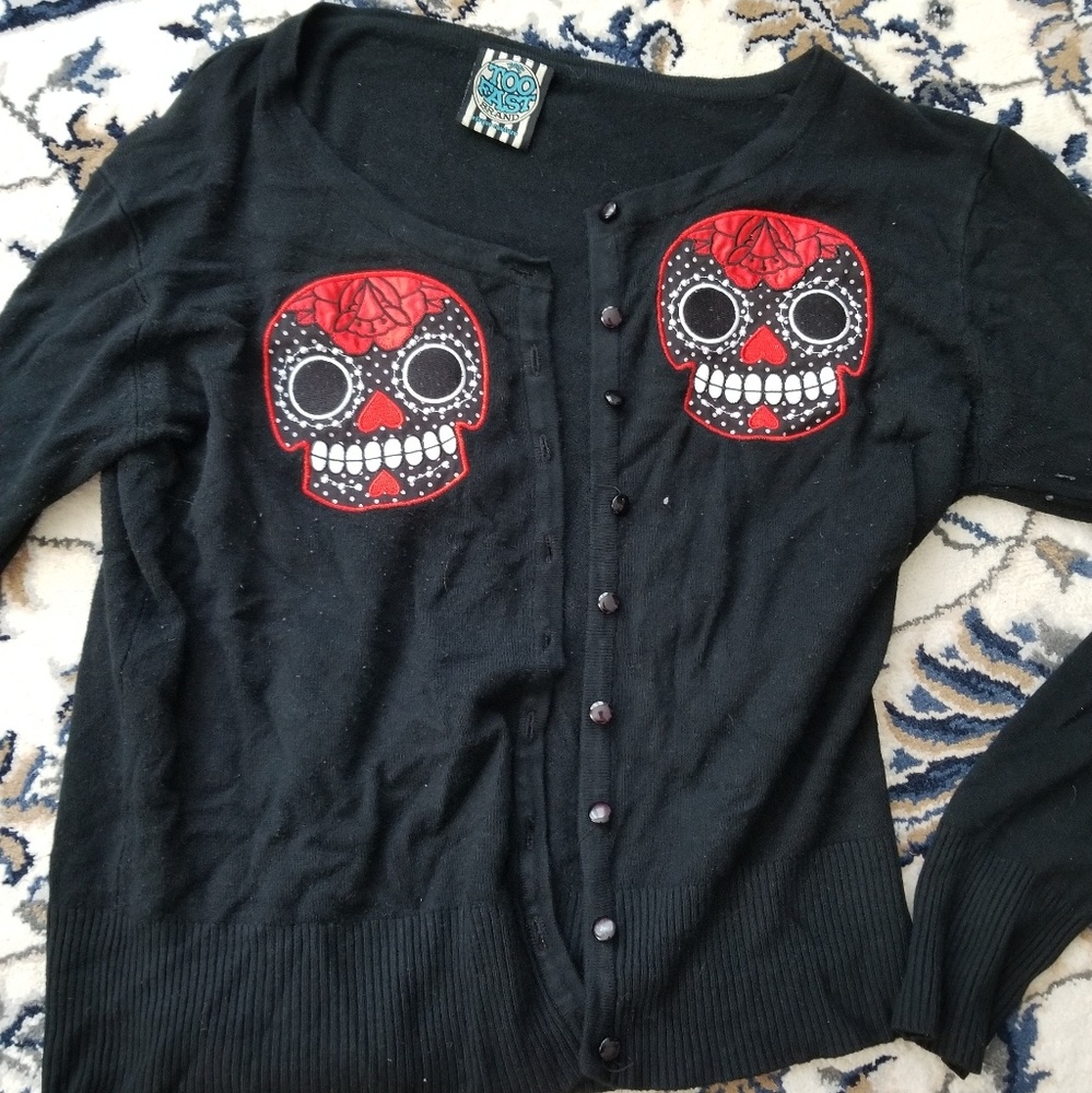 Too Fast Sugar Skull Cardigan